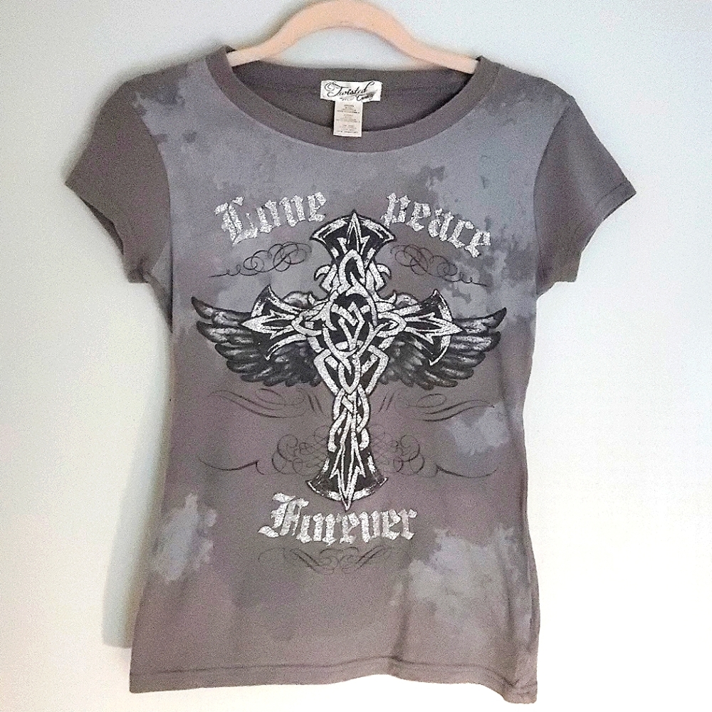 Juniors Twisted Courtesy Short Sleeve Tee